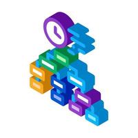 time algorithm isometric icon vector illustration