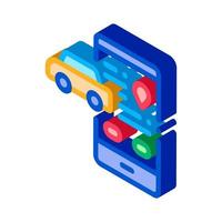 machine geolocation isometric icon vector illustration