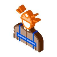 miner worker isometric icon vector illustration