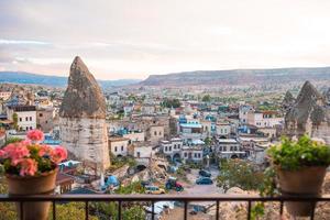 Cappadocia underground city inside the rocks, the old city of stone pillars. photo