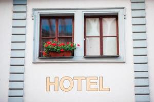 Facade of a building in Karlovy Vary photo