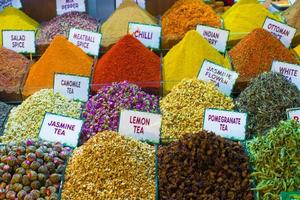 Different sorts of tea on the Egyptian bazaar in Istanbul photo