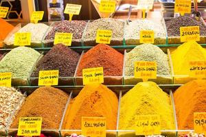 Typical spices on sale in turkish markets at Istanbul photo