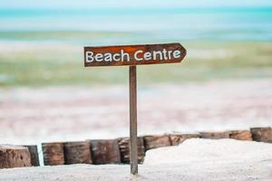 Idyllic tropical beach in Caribbean with white sand, turquoise ocean water and blue sky photo