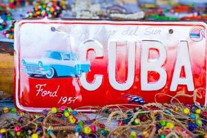 HAVANA, CUBA - APRIL 14, 2017 Closeup of classic vintage number in market in Old Havana, Cuba. T photo