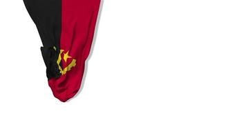 drapeau en tissu suspendu angola agitant dans le vent rendu 3d, fête de l'indépendance, fête nationale, clé chroma, sélection luma matte du drapeau video