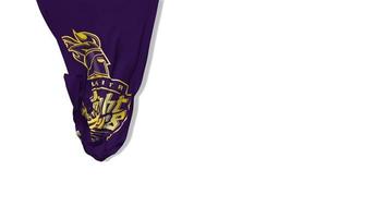 Kolkata Knight Riders Indian Premier League Cricket Team Hanging Fabric Flag Waving in Wind 3D Rendering, IPL, Chroma Key, Luma Matte video