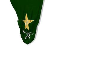 Pakistan cricket asse, pcb sospeso tessuto bandiera agitando nel vento 3d rendering, croma chiave, luma Opaco selezione video