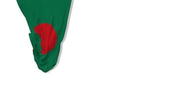 drapeau en tissu suspendu du bangladesh agitant dans le vent rendu 3d, fête de l'indépendance, fête nationale, chroma key, sélection luma matte video