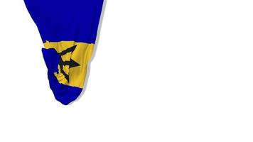 bandera de tela colgante de barbados ondeando en el viento representación 3d, día de la independencia, día nacional, clave de croma, selección de luma mate video