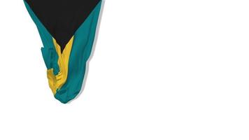 drapeau en tissu suspendu des bahamas agitant dans le vent rendu 3d, fête de l'indépendance, fête nationale, clé chroma, sélection luma matte video