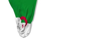 argélia pendurando a bandeira de tecido acenando ao vento renderização em 3d, dia da independência, dia nacional, chroma key, luma matte seleção de bandeira video
