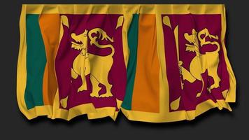 sri lankaans vlag gordijn golvend in de wind, onafhankelijkheid dag, nationaal dag, chroma sleutel, luma matte selectie van gordijn video