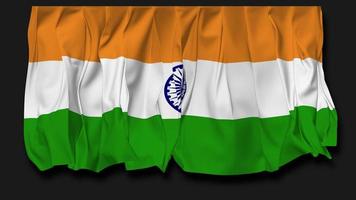 rideau de drapeau indien ondulant dans le vent, fête de l'indépendance, fête nationale, clé chroma, sélection luma matte de rideau video