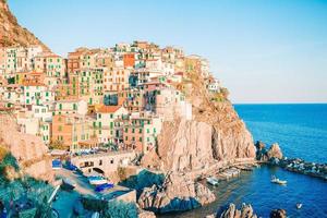 Amazing view of the beautiful village of Manarola in the Cinque Terre Reserve. photo