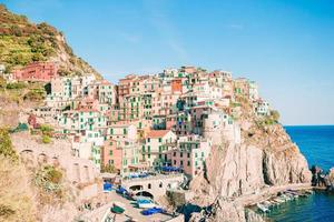 Amazing view of the beautiful village of Manarola in the Cinque Terre Reserve. photo
