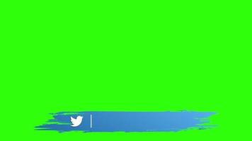 pincel grunge twitter mídia social inferior terceiro modelo de tela verde video