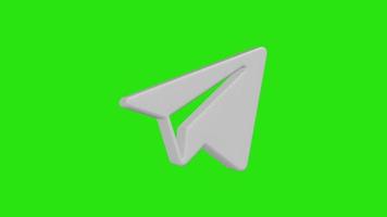Telegram 3D Icon Social Media Lower third Green Screen video