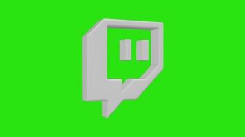 twitch icône 3d médias sociaux troisième écran vert inférieur video