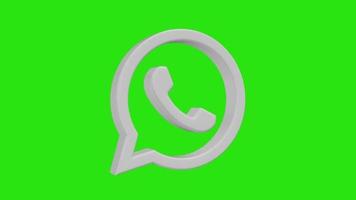 whatsapp icono 3d redes sociales tercio inferior pantalla verde video