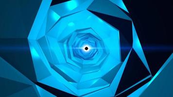 Abstract blue moving tunnel from edges and segments industrial futuristic hi-tech, abstract background. Video 4k, motion design