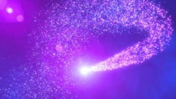 Abstract flying line particles purple bright glowing magical energy particles, abstract background. Video 4k, motion design