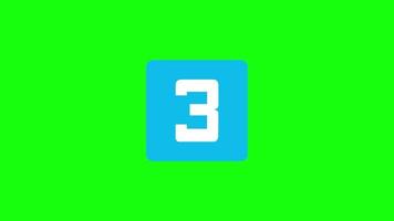Animation 3d du comptage des nombres de 1,2,3,4,5,6,7,8,9,10,0 en bleu sur fond vert video