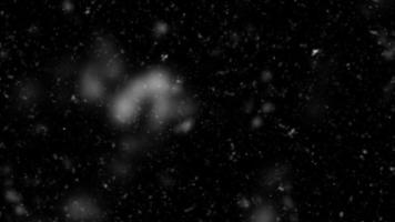Falling snow flakes, Flying dust particles on a black background. Abstract winter background. Winter landscape with falling shining beautiful snow. photo