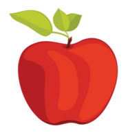 roter Apfel mit Blatt png