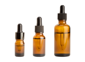 Set of Amber glass bottle with pipette isolated png