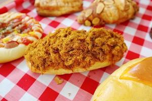 bread with abon sprinkles good photo