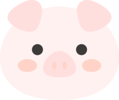 visage de cochon, emojis mignons de visage d'animal, autocollants, émoticônes. png