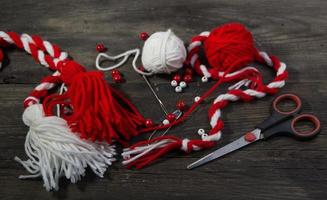 group of objects for the craftsmanship of the martisor photo