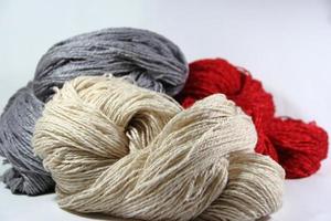 yarn and wool in skeins and yarns photo