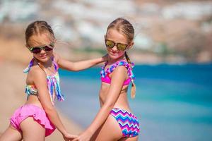 Girls on the beach in european vacation photo