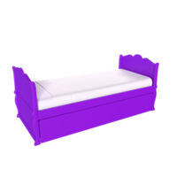 renderização 3D de cama de criança png