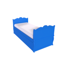 renderização 3D de cama de criança png