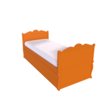 renderização 3D de cama de criança png