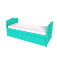 renderização 3D de cama de criança png