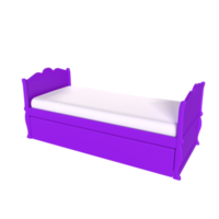 renderização 3D de cama de criança png