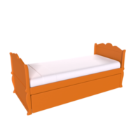 renderização 3D de cama de criança png