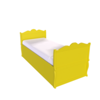 renderização 3D de cama de criança png