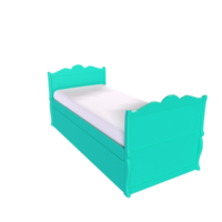 renderização 3D de cama de criança png