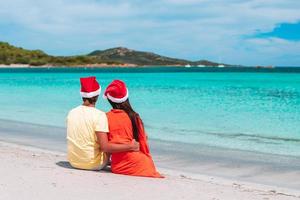 picture of happy couple in sunglasses on the beach photo