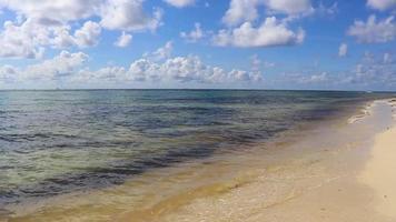 Tropical caribbean beach clear turquoise water Playa del Carmen Mexico. video