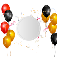 souhait de bonne année avec ballon de couleur et confit png