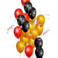 Happy new year wish with color balloon and confity png