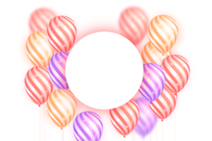 Realistic birthday wish with balloon png