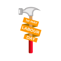 1e mei gelukkig Internationale arbeid dag Mens Holding werken instrument png