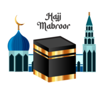 islamic hajj mabroor design enkel stil med kaaba png